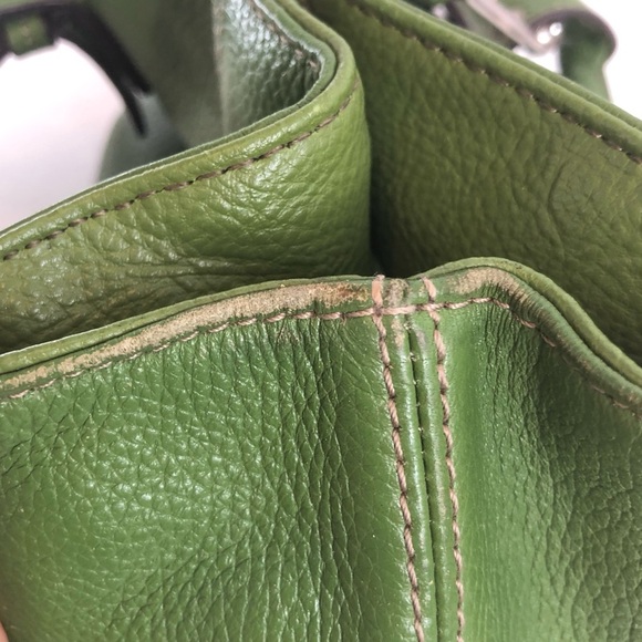 Tignanello Green Leather Perfect 10 French Tote - Picture 14 of 16